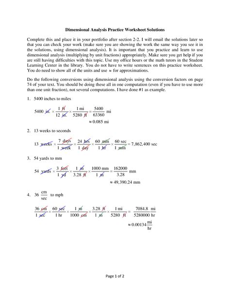 dimensional analysis practice worksheet physics